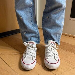 Converse All Star White and Red Sneakers